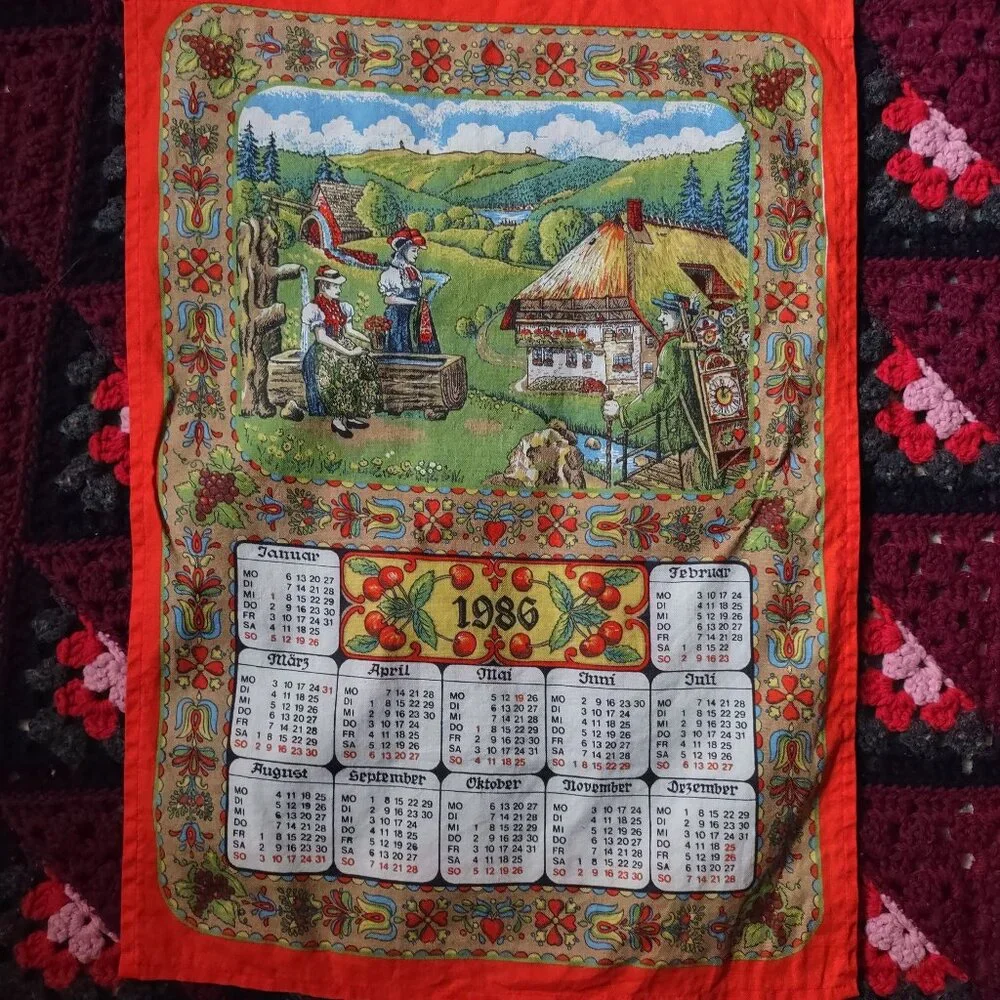 Vintage 80s Tea Towel